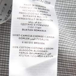 Pre Owned Ermenegildo Zegna Grey Checked Cotton Tailor Fit Shirt XXL