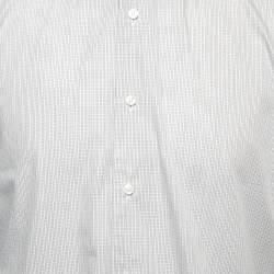Pre Owned Ermenegildo Zegna Grey Checked Cotton Tailor Fit Shirt XXL