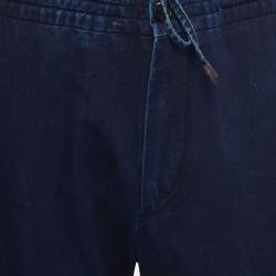 Ermenegildo Zegna Dark Blue Denim Drawstring Pants M