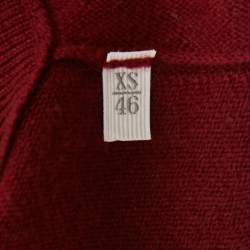 Pre Owned Ermenegildo Zegna Burgundy Cashmere V-Neck Sweater S