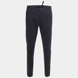 Pre Owned Ermenegildo Zegna Charcoal Grey Wool Fleece Trousers XL