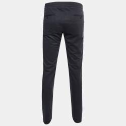 Pre Owned Ermenegildo Zegna Charcoal Grey Wool Fleece Trousers XL