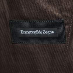 Pre Owned Ermenegildo Zegna Charcoal Grey Wool Fleece Trousers XL