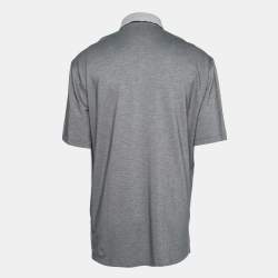 Pre Owned Ermenegildo Zegna Grey Cotton Pique Polo T-Shirt 3XL