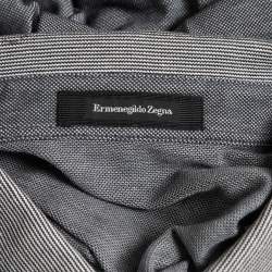 Pre Owned Ermenegildo Zegna Grey Cotton Pique Polo T-Shirt 3XL