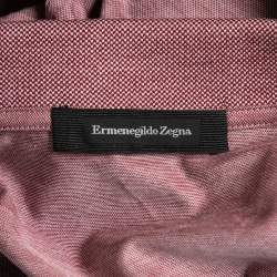Pre Owned Ermenegildo Zegna Red Cotton Polo T-Shirt 3XL