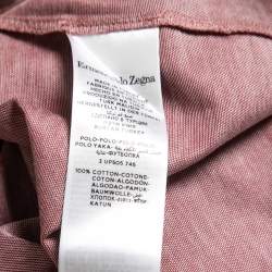 Pre Owned Ermenegildo Zegna Red Cotton Polo T-Shirt 3XL