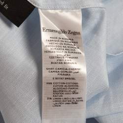 Pre Owned Ermenegildo Zegna Light Blue Linen Blend Full Sleeve Shirt XXL