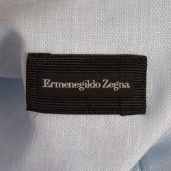 Pre Owned Ermenegildo Zegna Light Blue Linen Blend Full Sleeve Shirt XXL