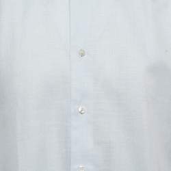 Pre Owned Ermenegildo Zegna Light Blue Linen Blend Full Sleeve Shirt XXL