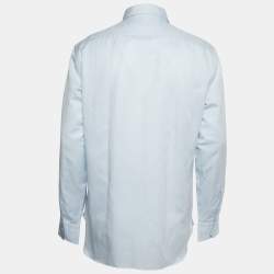 Pre Owned Ermenegildo Zegna Light Blue Linen Blend Full Sleeve Shirt XXL