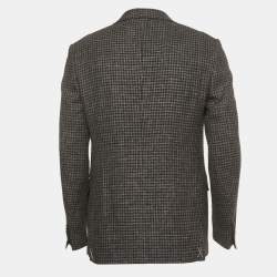 Pre Owned Ermenegildo Zegna Grey Checked Wool Single Breasted Blazer M