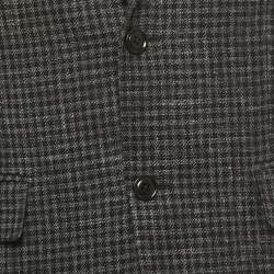 Pre Owned Ermenegildo Zegna Grey Checked Wool Single Breasted Blazer M