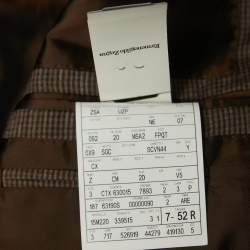 Pre Owned Ermenegildo Zegna Brown Checked Wool Blend Single Breasted Blazer XL