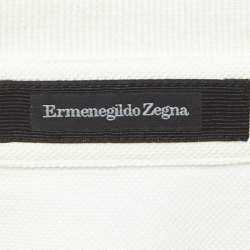 Pre Owned Ermenegildo Zegna Off White Cotton Pique Polo T-Shirt 3XL