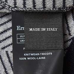 Ermenegildo Zegna Navy Blue Herringbone Wool Sweatshirt 4XL