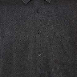 مملوكة مسبقًا Ermenegildo Zegna Dark Grey Stretch Cotton Shirt 5XL