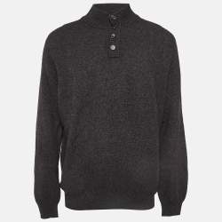 Ermenegildo Zegna Grey Yak Wool Knit Sweater 4XL