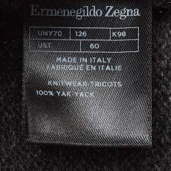Ermenegildo Zegna Grey Yak Wool Knit Sweater 4XL