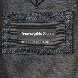 Pre Owned Ermenegildo Zegna Grey Patterned Wool Blazer 5XL