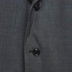 Pre Owned Ermenegildo Zegna Grey Patterned Wool Blazer 5XL