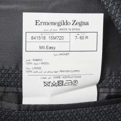 Pre Owned Ermenegildo Zegna Grey Patterned Wool Blazer 5XL