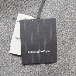 Ermenegildo Zegna Grey Zig Zag Linen Blend Blazer L