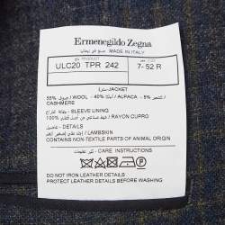 Pre Owned Ermenegildo Zegna Grey Plaid Wool Blend Blazer XL