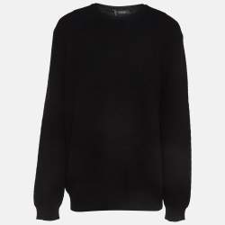 Pre Owned Ermenegildo Zegna Black Tricot Knit Wool Sweater XXXL