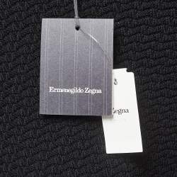 Pre Owned Ermenegildo Zegna Black Tricot Knit Wool Sweater XXXL