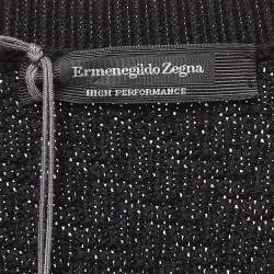 Pre Owned Ermenegildo Zegna Black Tricot Knit Wool Sweater XXXL
