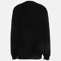 Pre Owned Ermenegildo Zegna Black Tricot Knit Wool Sweater XXXL