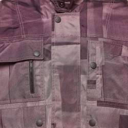 Ermenegildo Zegna Purple Printed Synthetic Cargo Jacket XL