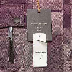 Ermenegildo Zegna Purple Printed Synthetic Cargo Jacket XL