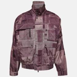 Ermenegildo Zegna Purple Printed Synthetic Cargo Jacket XL