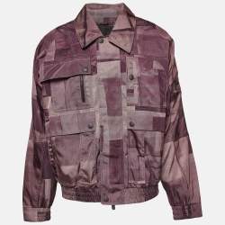 Ermenegildo Zegna Purple Printed Synthetic Cargo Jacket XL