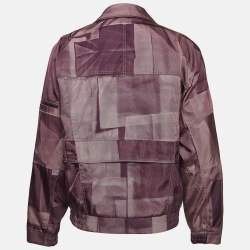 Ermenegildo Zegna Purple Printed Synthetic Cargo Jacket XL