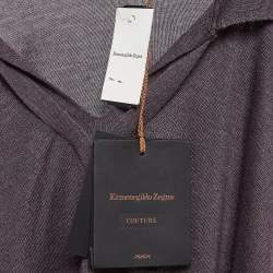 Pre Owned Ermenegildo Zegna Purple Cashmere Blend Knit Polo T-Shirt XXL