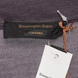 Pre Owned Ermenegildo Zegna Purple Cashmere Blend Knit Polo T-Shirt XXL