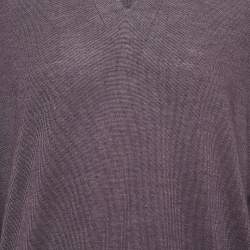 Pre Owned Ermenegildo Zegna Purple Cashmere Blend Knit Polo T-Shirt XXL