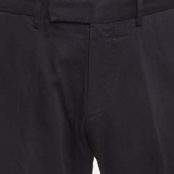 Pre Owned Ermenegildo Zegna Navy Blue Cotton Chino Trousers M