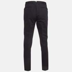 Pre Owned Ermenegildo Zegna Navy Blue Cotton Chino Trousers M