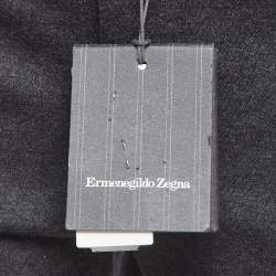 Ermenegildo Zegna Grey Wool Drawstring Formal Trousers L