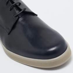 Ermenegildo Zegna Navy Blue Leather Derby Size 43.5