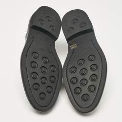 Pre Owned Ermenegildo Zegna Black Leather Lace Up Oxfords Size 44