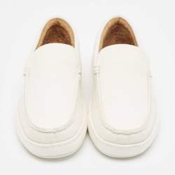 Pre Owned Ermenegildo Zegna Off White Wool Slip On Sneakers Size 43