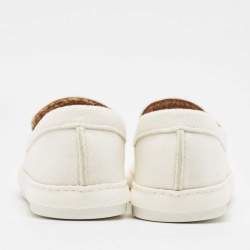 Pre Owned Ermenegildo Zegna Off White Wool Slip On Sneakers Size 43