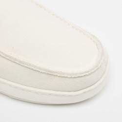 Pre Owned Ermenegildo Zegna Off White Wool Slip On Sneakers Size 43