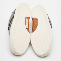 Ermenegildo Zegna Black Leather Triple Stitch Slip On Sneakers Size 40