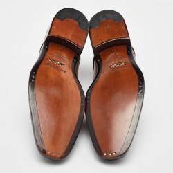 Pre Owned Ermenegildo Zegna Brown Leather Lace Up Derby Size 41